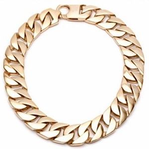 Amber Sceats matte gold chain link necklace